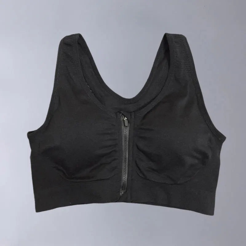 Brassière sport respirante avec zip avant pour yoga & running | Drainlyshop