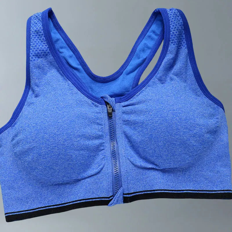 Brassière sport respirante avec zip avant pour yoga & running | Drainlyshop