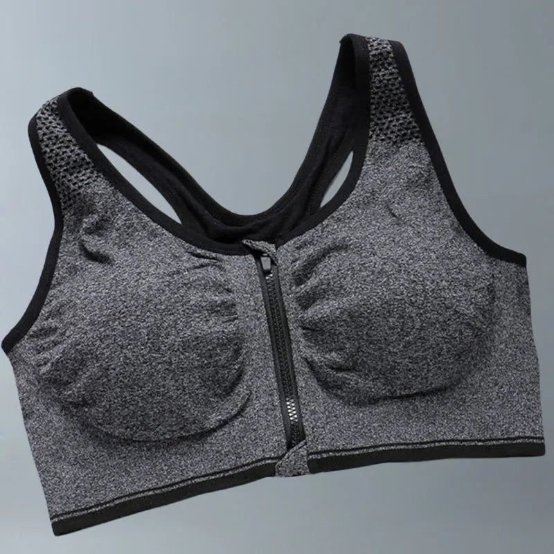 Brassière sport respirante avec zip avant pour yoga & running | Drainlyshop