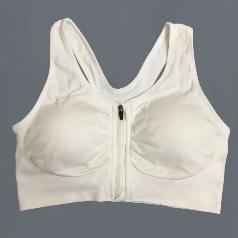 Brassière sport respirante avec zip avant pour yoga & running | Drainlyshop