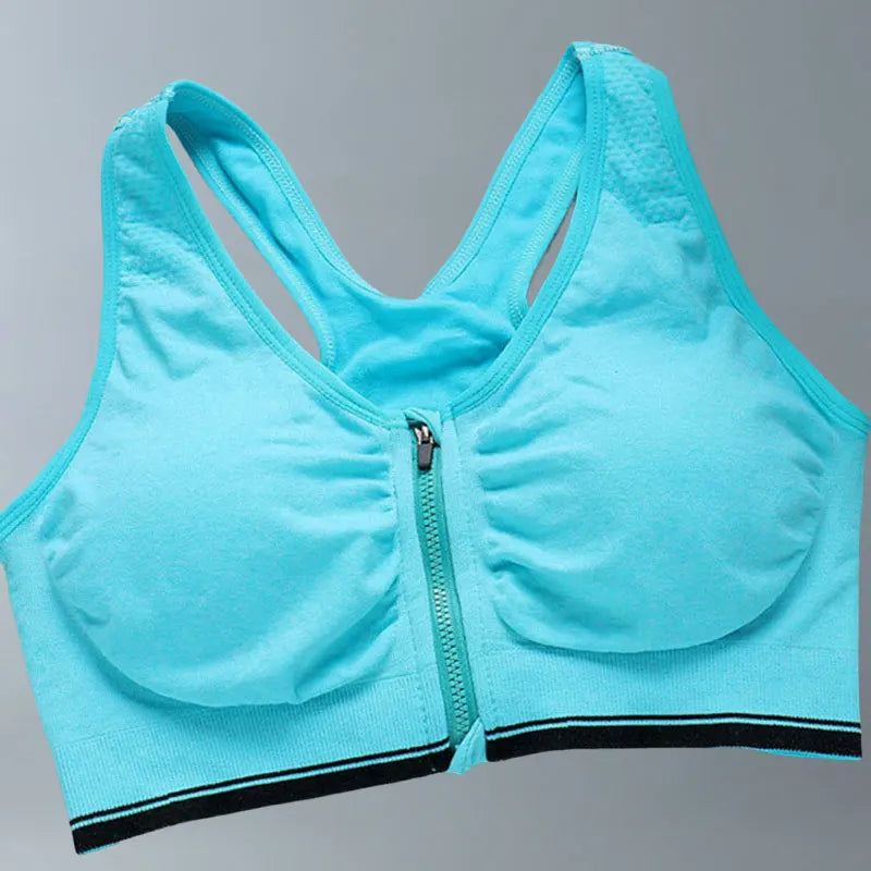 Brassière sport respirante avec zip avant pour yoga & running | Drainlyshop
