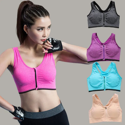 Brassière sport respirante avec zip avant pour yoga & running | Drainlyshop