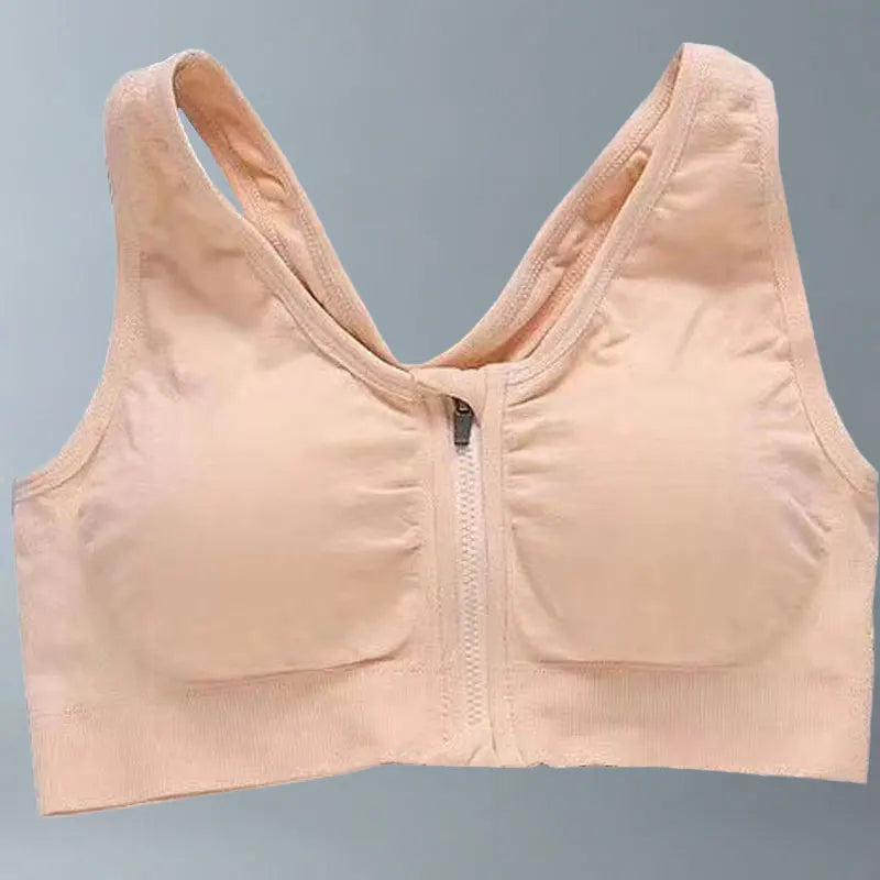 Brassière sport respirante avec zip avant pour yoga & running | Drainlyshop